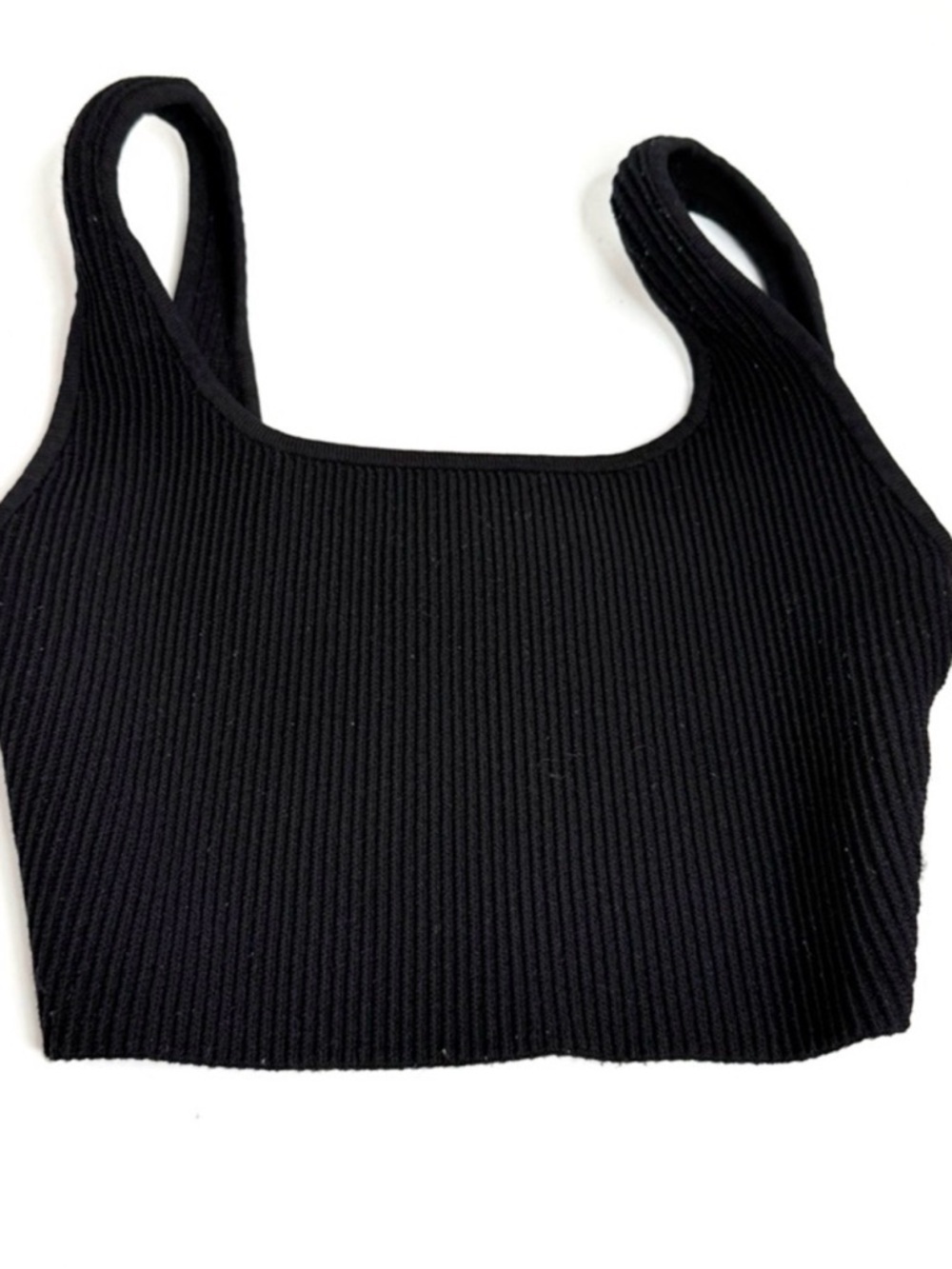 Babaton ribbed black croppedtank top size XS